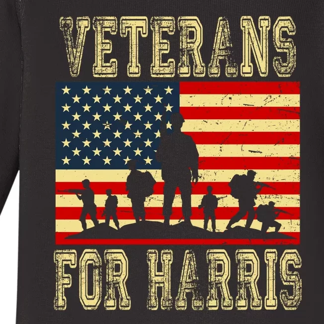 Veterans For Kamala Harris 2024 Baby Long Sleeve Bodysuit