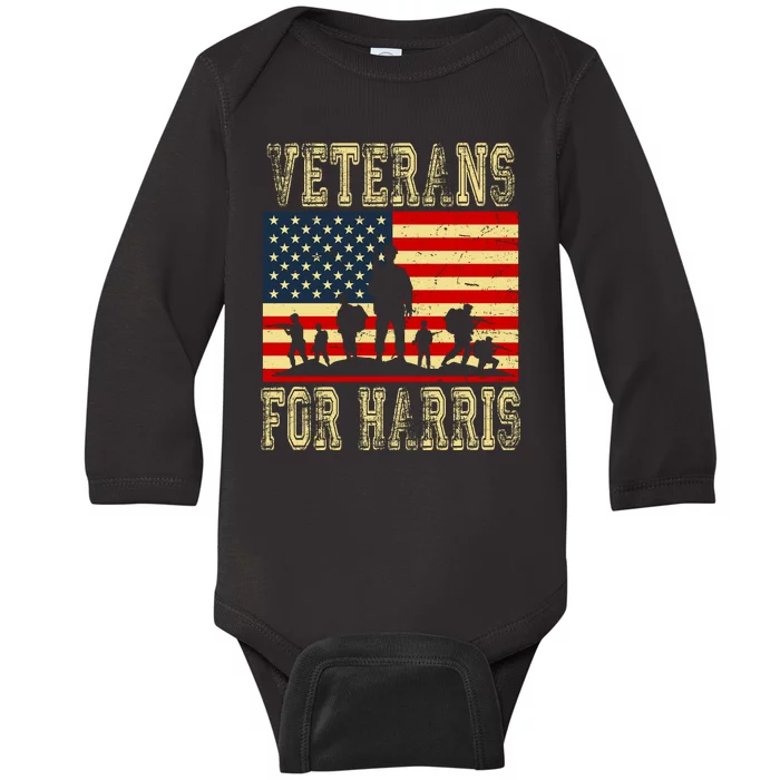 Veterans For Kamala Harris 2024 Baby Long Sleeve Bodysuit