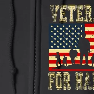 Veterans For Kamala Harris 2024 Full Zip Hoodie