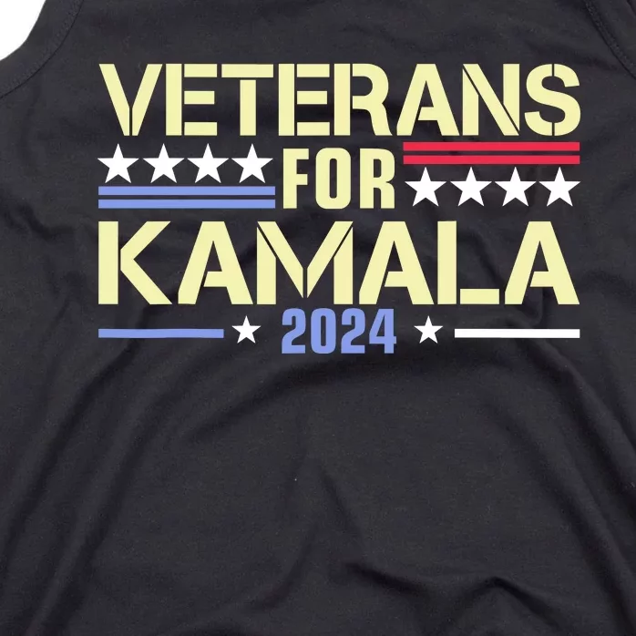 Veterans For Kamala Harris 2024 Election Usa Flag Military Tank Top