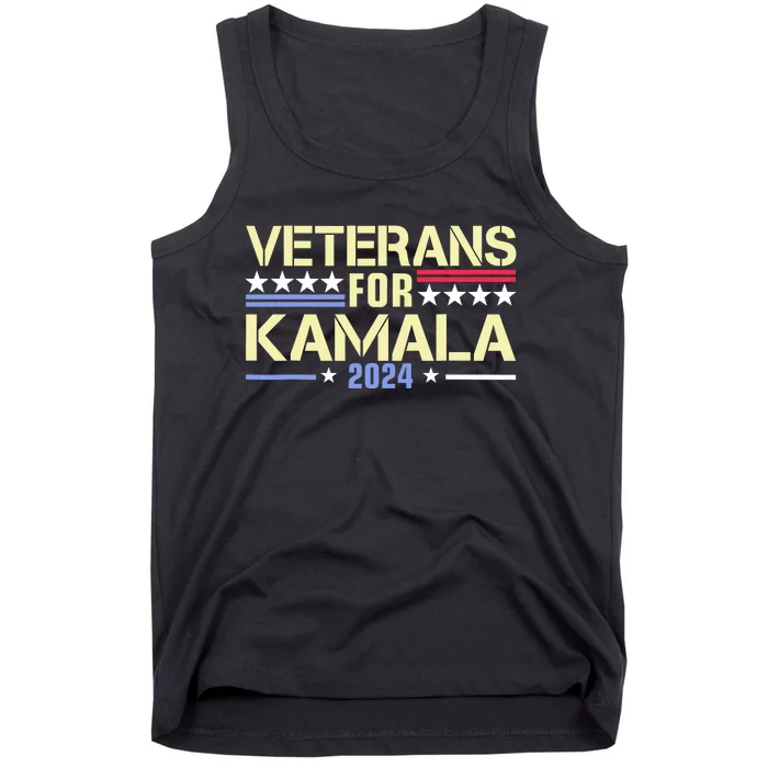 Veterans For Kamala Harris 2024 Election Usa Flag Military Tank Top