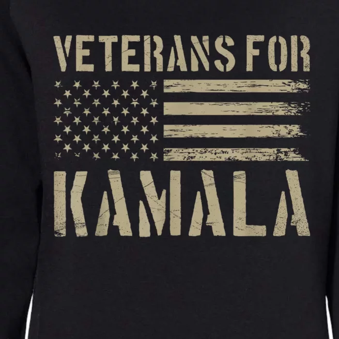 Veterans For Kamala Harris 2024 Election Usa Flag Military Womens California Wash Sweatshirt