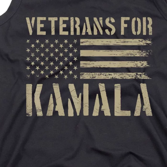 Veterans For Kamala Harris 2024 Election Usa Flag Military Tank Top