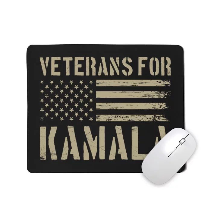 Veterans For Kamala Harris 2024 Election Usa Flag Military Mousepad