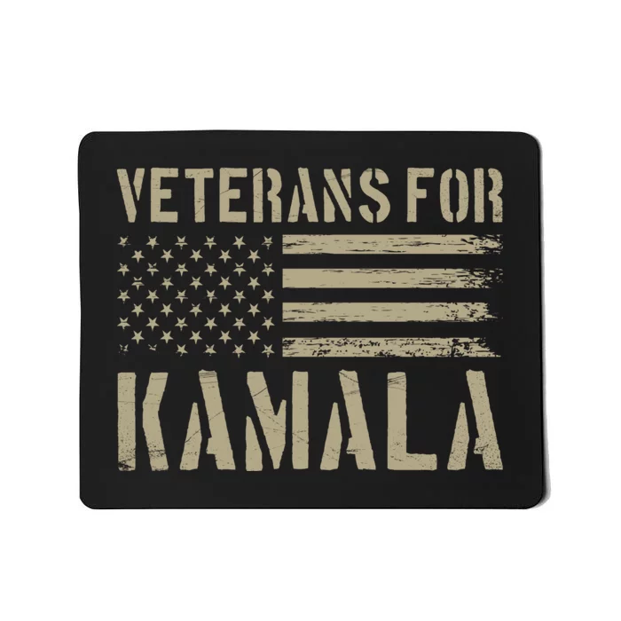 Veterans For Kamala Harris 2024 Election Usa Flag Military Mousepad