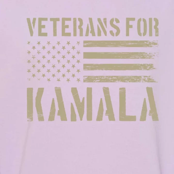 Veterans For Kamala Harris 2024 Election Usa Flag Military Garment-Dyed Sweatshirt