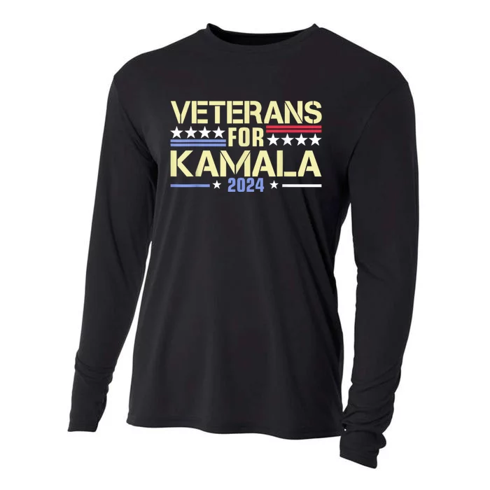 Veterans For Kamala American Flag Kamala Harris Supporter Cooling Performance Long Sleeve Crew