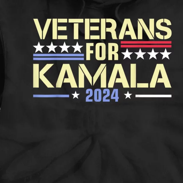 Veterans For Kamala American Flag Kamala Harris Supporter Tie Dye Hoodie