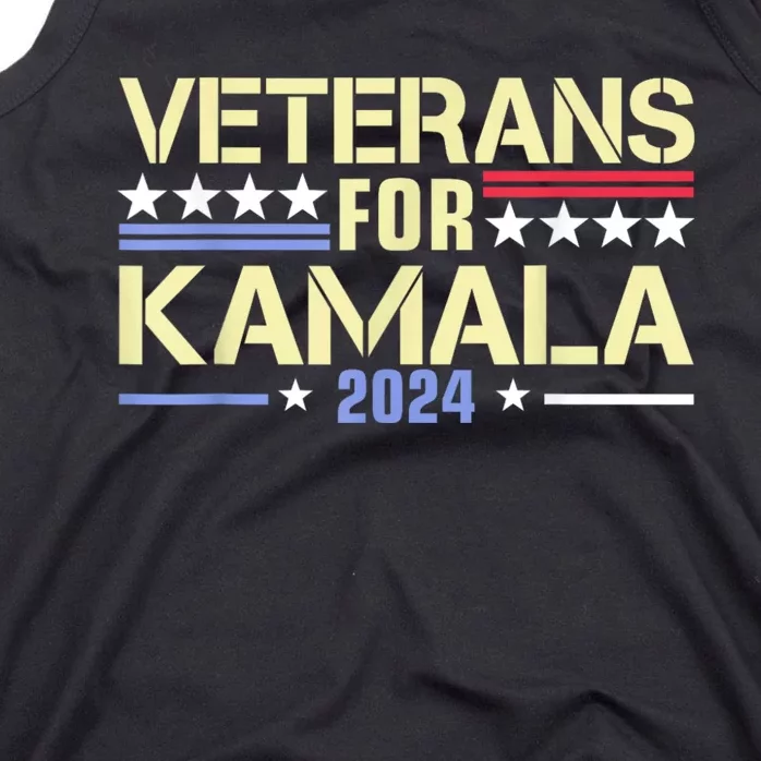 Veterans For Kamala American Flag Kamala Harris Supporter Tank Top