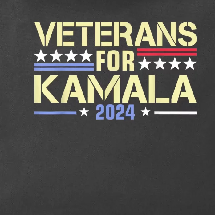 Veterans For Kamala American Flag Kamala Harris Supporter Zip Tote Bag