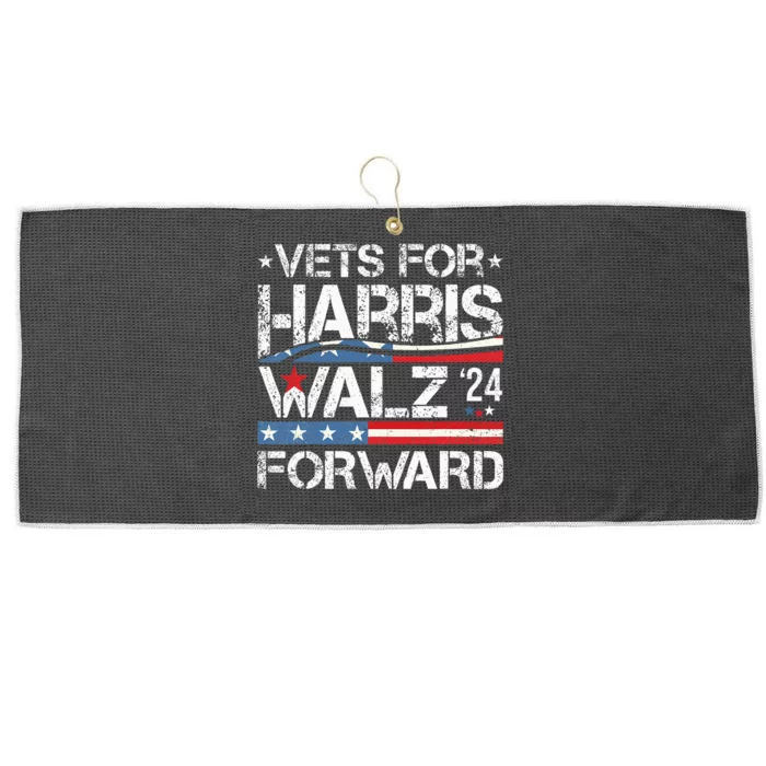 Vets For Kamala Harris Tim Walz Veterans For Harris Large Microfiber Waffle Golf Towel