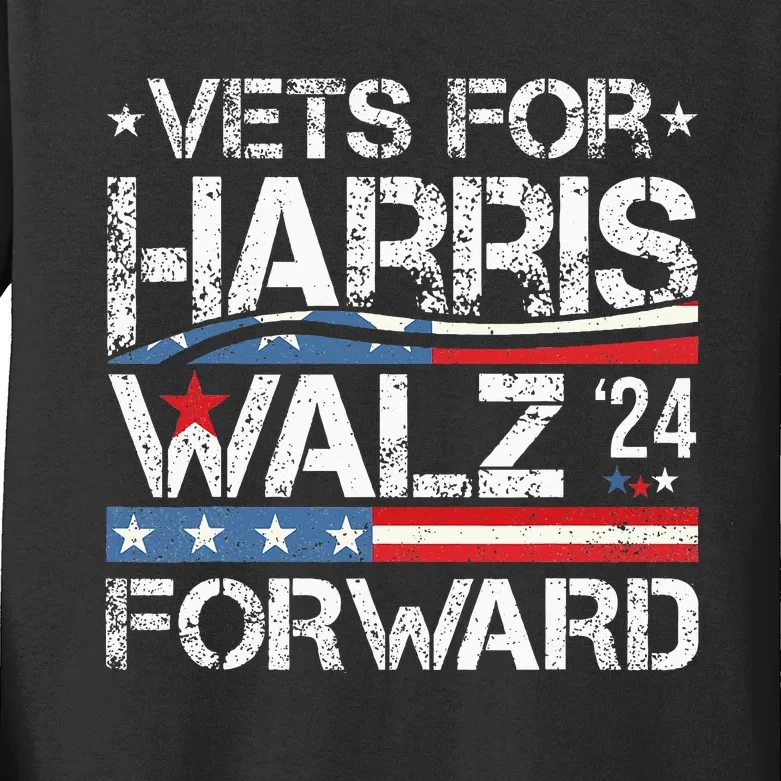 Vets For Kamala Harris Tim Walz Veterans For Harris Kids Long Sleeve Shirt