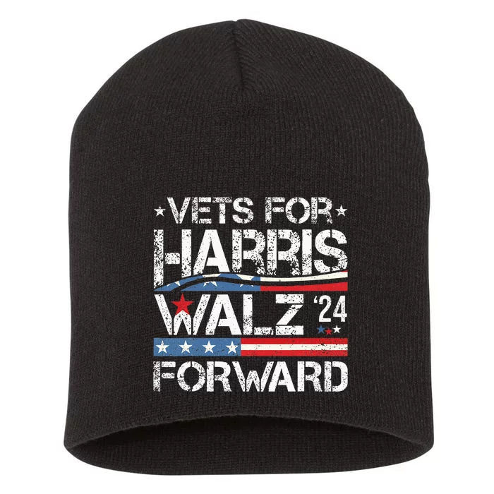 Vets For Kamala Harris Tim Walz Veterans For Harris Short Acrylic Beanie