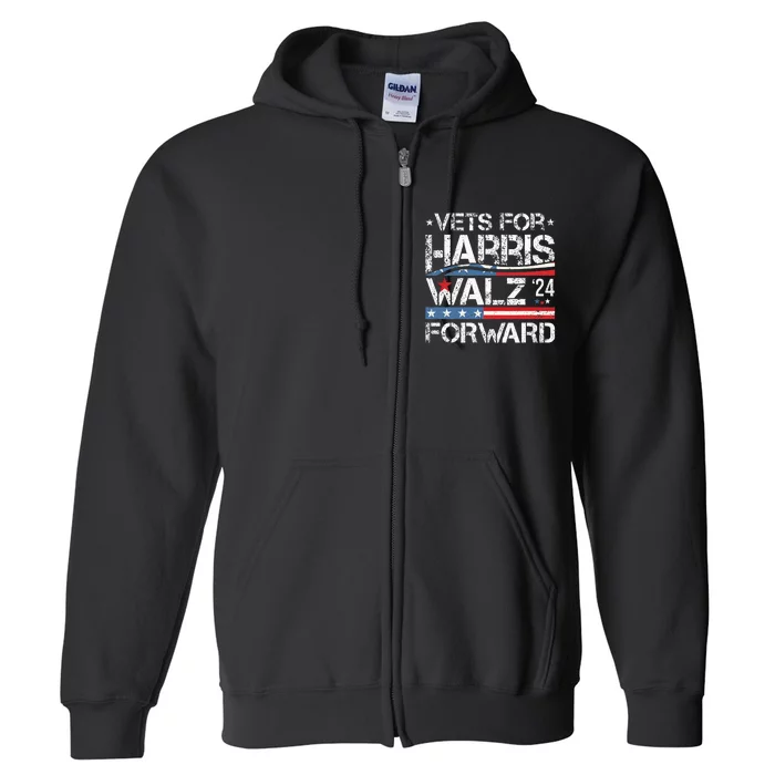 Vets For Kamala Harris Tim Walz Veterans For Harris Full Zip Hoodie