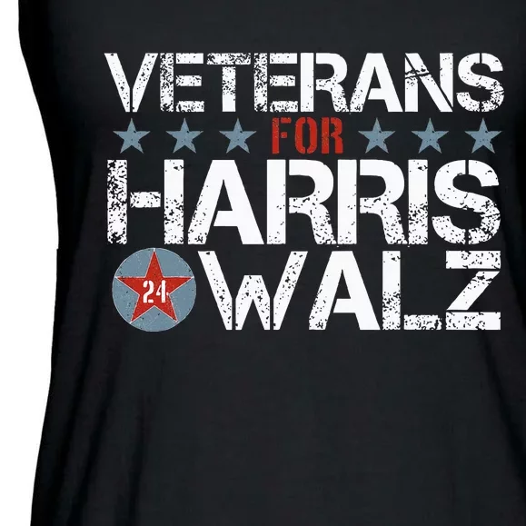 Veterans For Kamala Harris Tim Walz 2024 Vets Us Flag Kamala Ladies Essential Flowy Tank