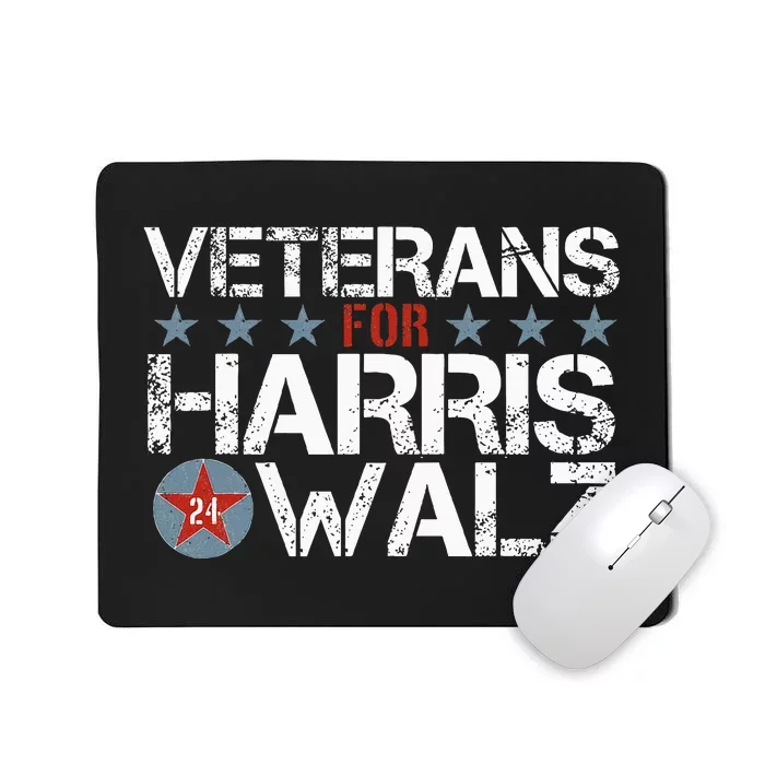 Veterans For Kamala Harris Tim Walz 2024 Vets Us Flag Kamala Mousepad