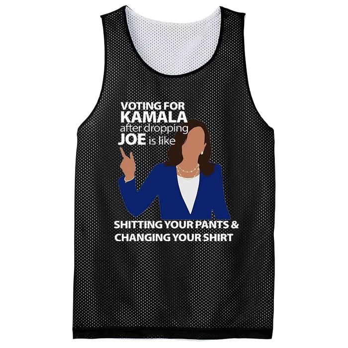 Voting For Kamala After Dropping Joe Is Like Shitting Mesh Reversible Basketball Jersey Tank