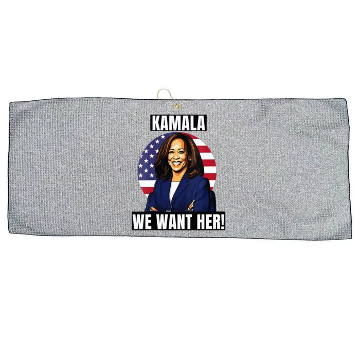 Vote For Kamala Harris 2024we Want Her For President Large Microfiber Waffle Golf Towel