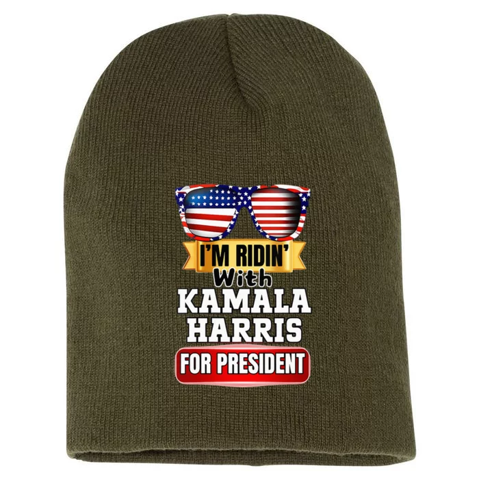 Vote For Kamala Harris 2024 President Election Campaign Short Acrylic Beanie