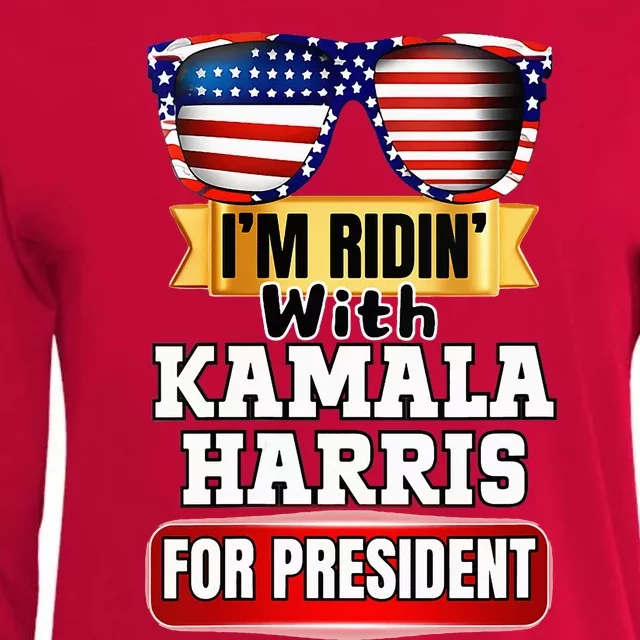 Vote For Kamala Harris 2024 President Election Campaign Womens Cotton Relaxed Long Sleeve T-Shirt