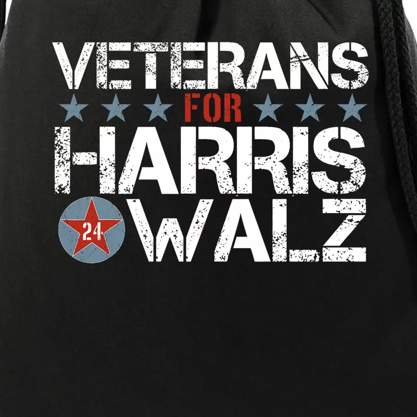 Veterans For Kamala Harris Tim Walz 2024 Vets Us Flag Kamala Drawstring Bag