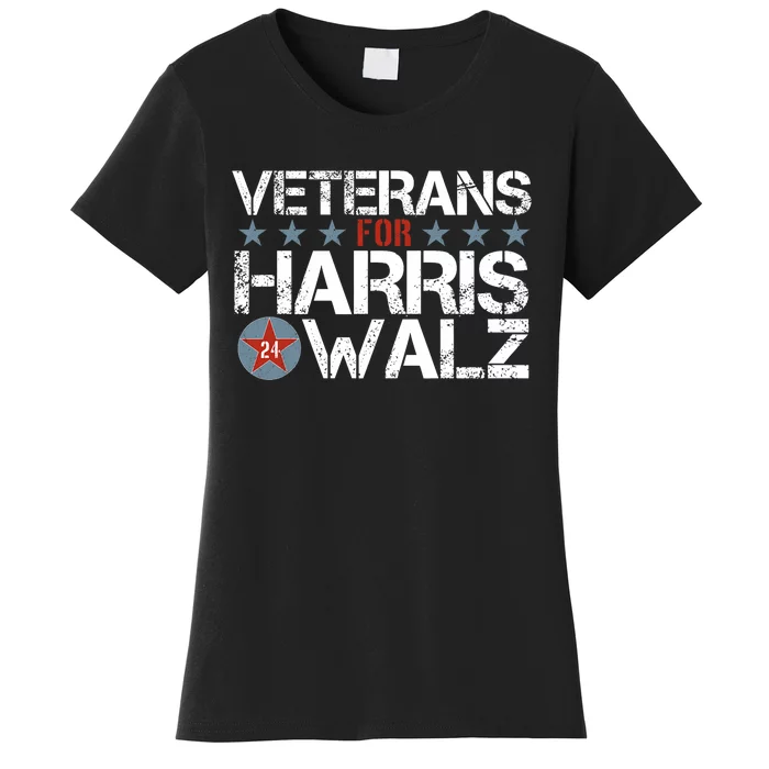 Veterans For Kamala Harris Tim Walz 2024 Vets Us Flag Kamala Women's T-Shirt