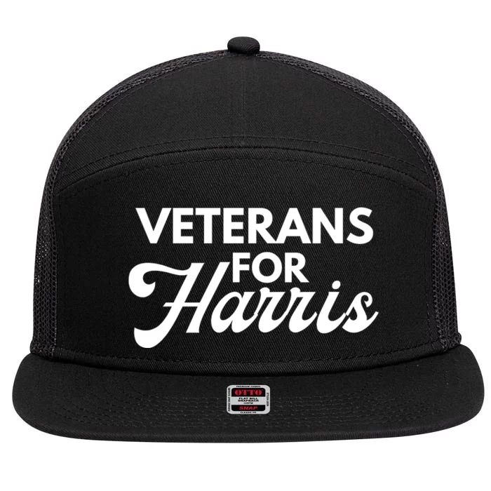 Veterans For Kamala Harris 2024 Election 7 Panel Mesh Trucker Snapback Hat