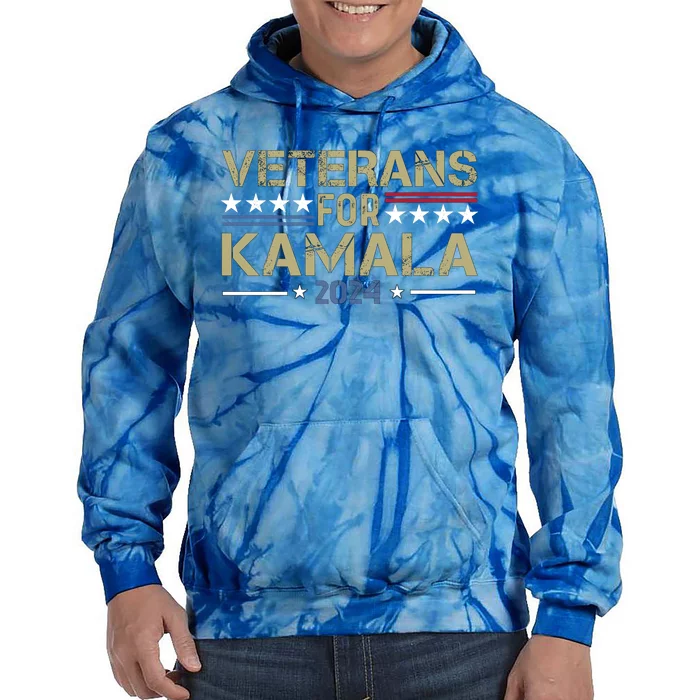 Veterans For Kamala Harris 2024 Election Tie Dye Hoodie