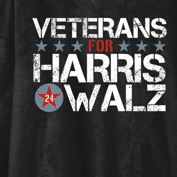 Veterans For Kamala Harris Tim Walz 2024 Vets Us Flag Kamala Hooded Wearable Blanket