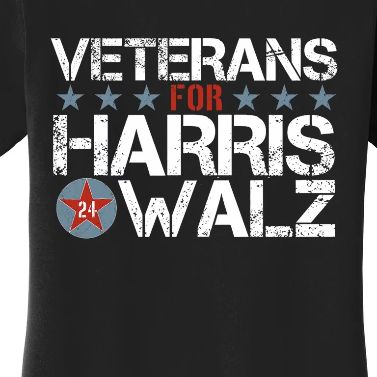 Veterans For Kamala Harris Tim Walz 2024 Vets Us Flag Kamala Women's T-Shirt