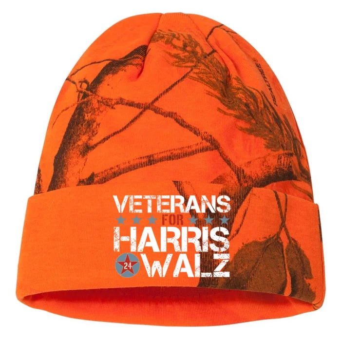 Veterans For Kamala Harris Tim Walz 2024 Vets Us Flag Kamala Kati - 12in Camo Beanie