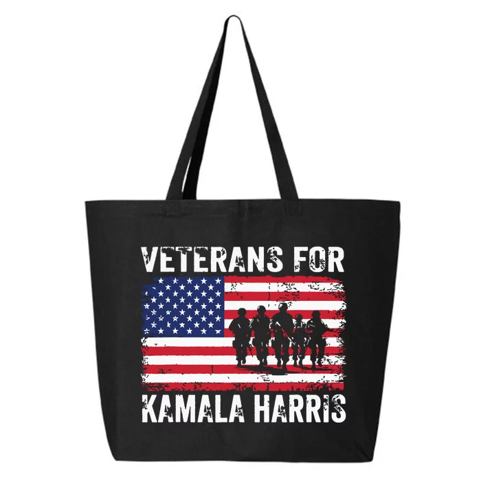 Veterans For Kamala Harris 2024 Election Usa Flag Military 25L Jumbo Tote