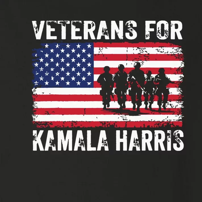 Veterans For Kamala Harris 2024 Election Usa Flag Military Toddler Long Sleeve Shirt