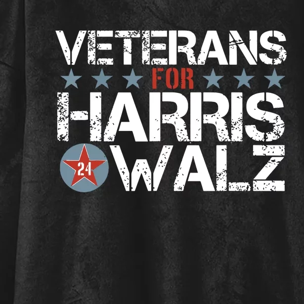 Veterans For Kamala Harris Tim Walz 2024 Vets Us Flag Kamala Hooded Wearable Blanket