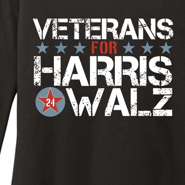 Veterans For Kamala Harris Tim Walz 2024 Vets Us Flag Kamala Womens CVC Long Sleeve Shirt