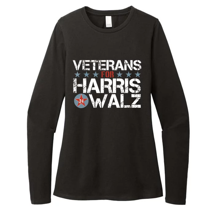 Veterans For Kamala Harris Tim Walz 2024 Vets Us Flag Kamala Womens CVC Long Sleeve Shirt