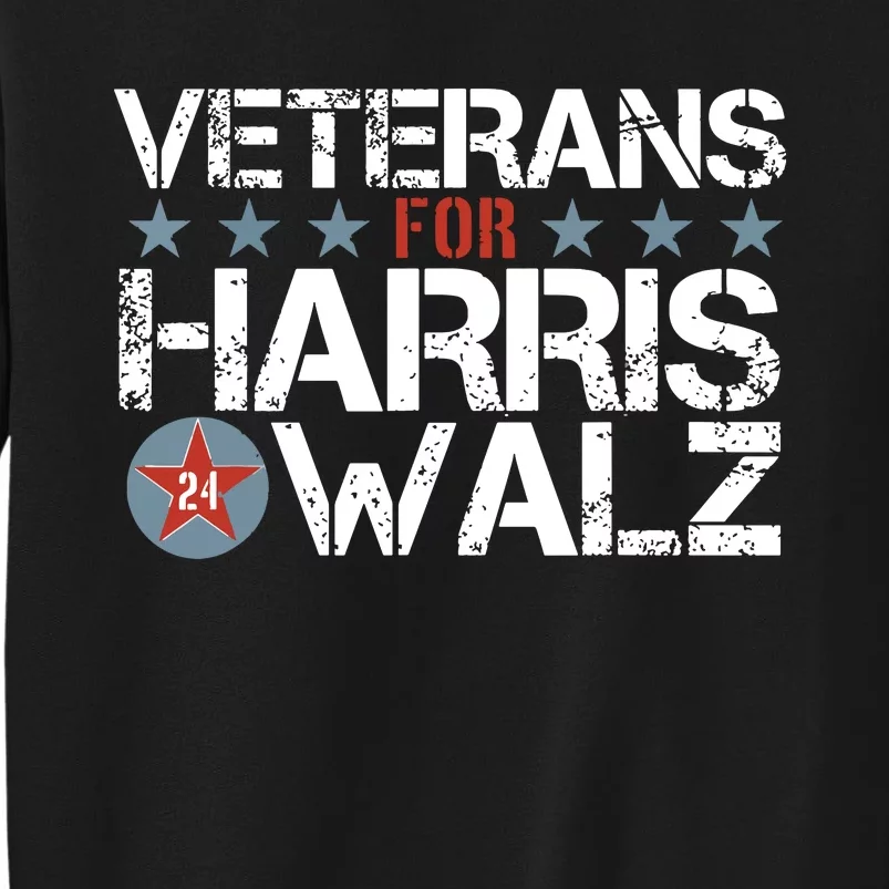 Veterans For Kamala Harris Tim Walz 2024 Vets Us Flag Kamala Tall Sweatshirt