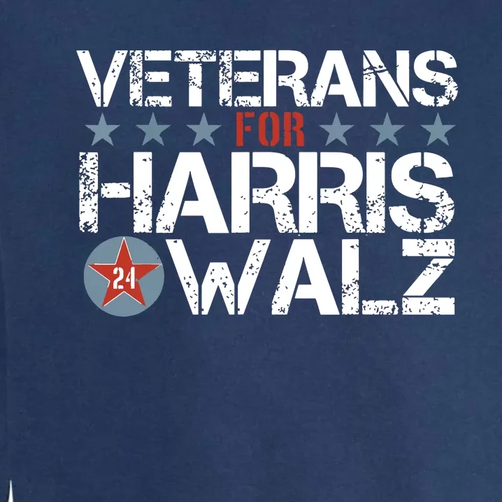 Veterans For Kamala Harris Tim Walz 2024 Vets Us Flag Kamala Garment-Dyed Sweatshirt