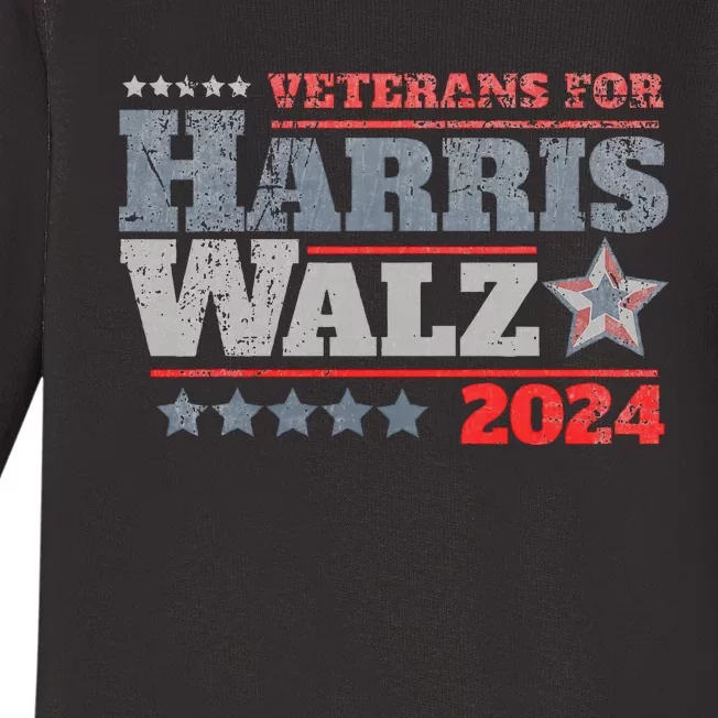 Veterans For Kamala Harris Tim Walz 2024 Baby Long Sleeve Bodysuit