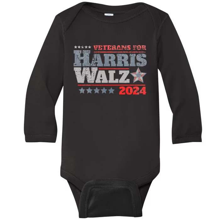 Veterans For Kamala Harris Tim Walz 2024 Baby Long Sleeve Bodysuit