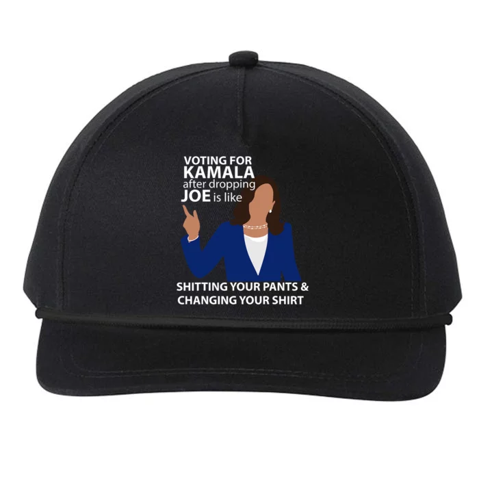 Voting For Kamala After Dropping Joe Is Like Shitting Snapback Five-Panel Rope Hat