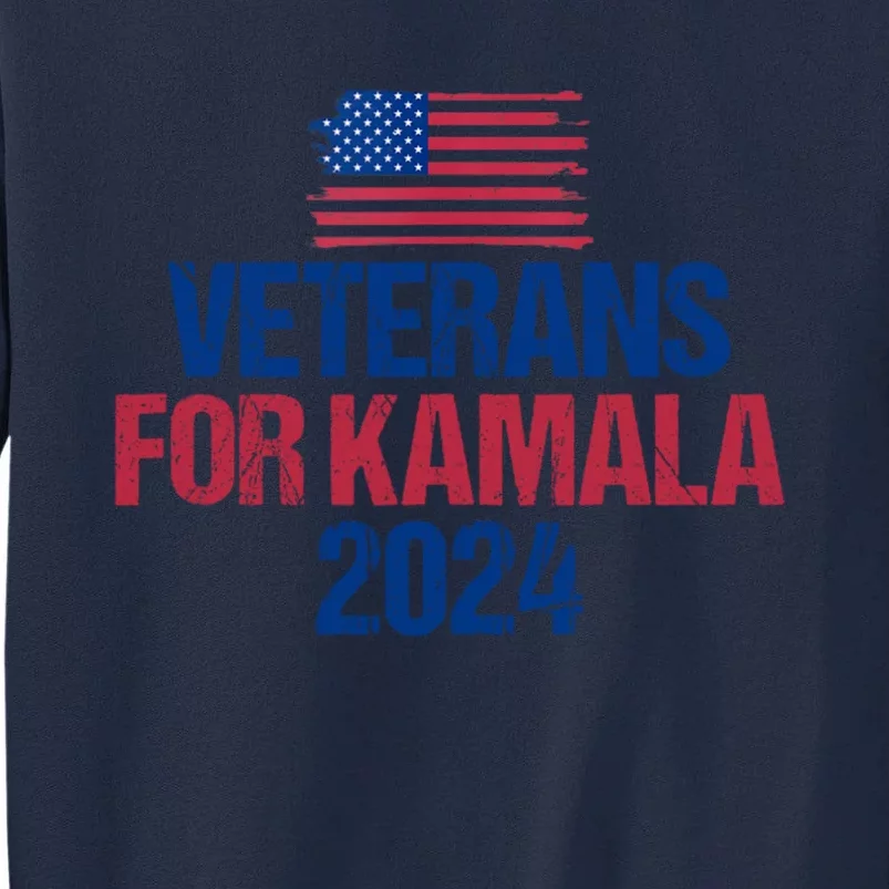 Veterans For Kamala 2024 Election American Flag Tall Sweatshirt