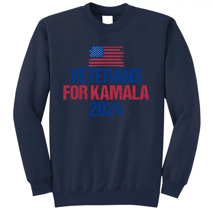 Veterans For Kamala 2024 Election American Flag Tall Sweatshirt