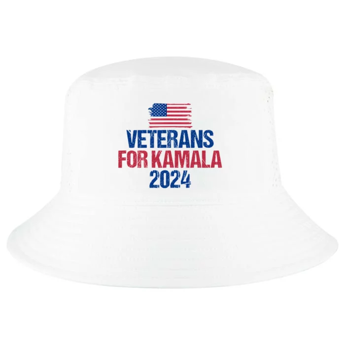 Veterans For Kamala 2024 Election American Flag Cool Comfort Performance Bucket Hat