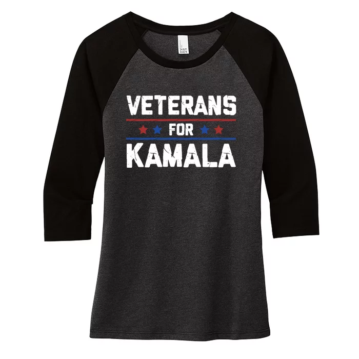 Veterans For Kamala Harris 2024 Women's Tri-Blend 3/4-Sleeve Raglan Shirt