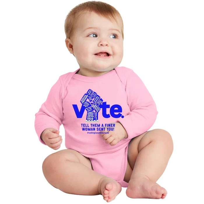 Vote For Kamala 2024 President Baby Long Sleeve Bodysuit