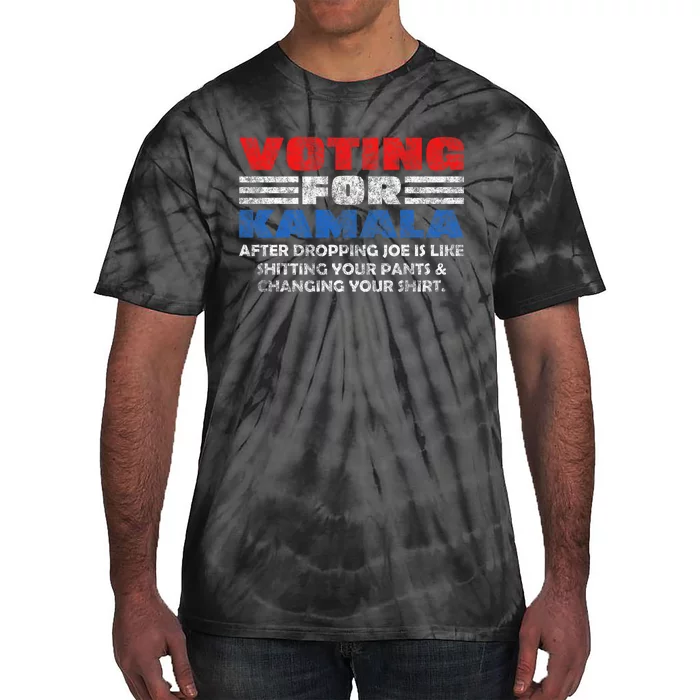 Voting For Kamala After Dropping Joe Biden Trump 2024 Tie-Dye T-Shirt