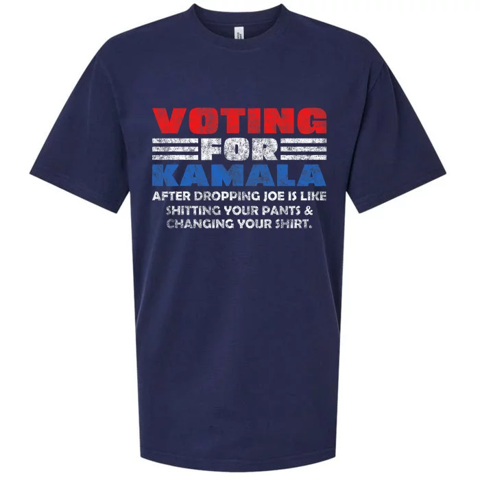 Voting For Kamala After Dropping Joe Biden Trump 2024 Sueded Cloud Jersey T-Shirt