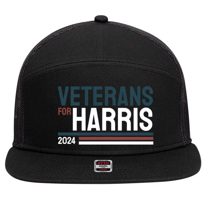 Veterans For Kamala Harris 2024 7 Panel Mesh Trucker Snapback Hat