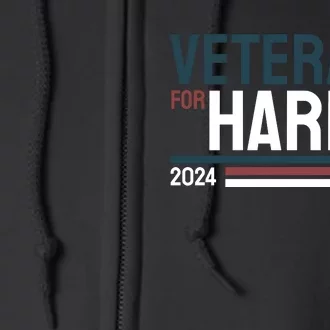 Veterans For Kamala Harris 2024 Full Zip Hoodie